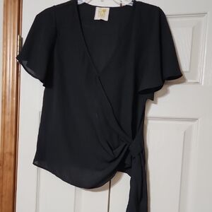 Cake Elegant Black Wrap Top